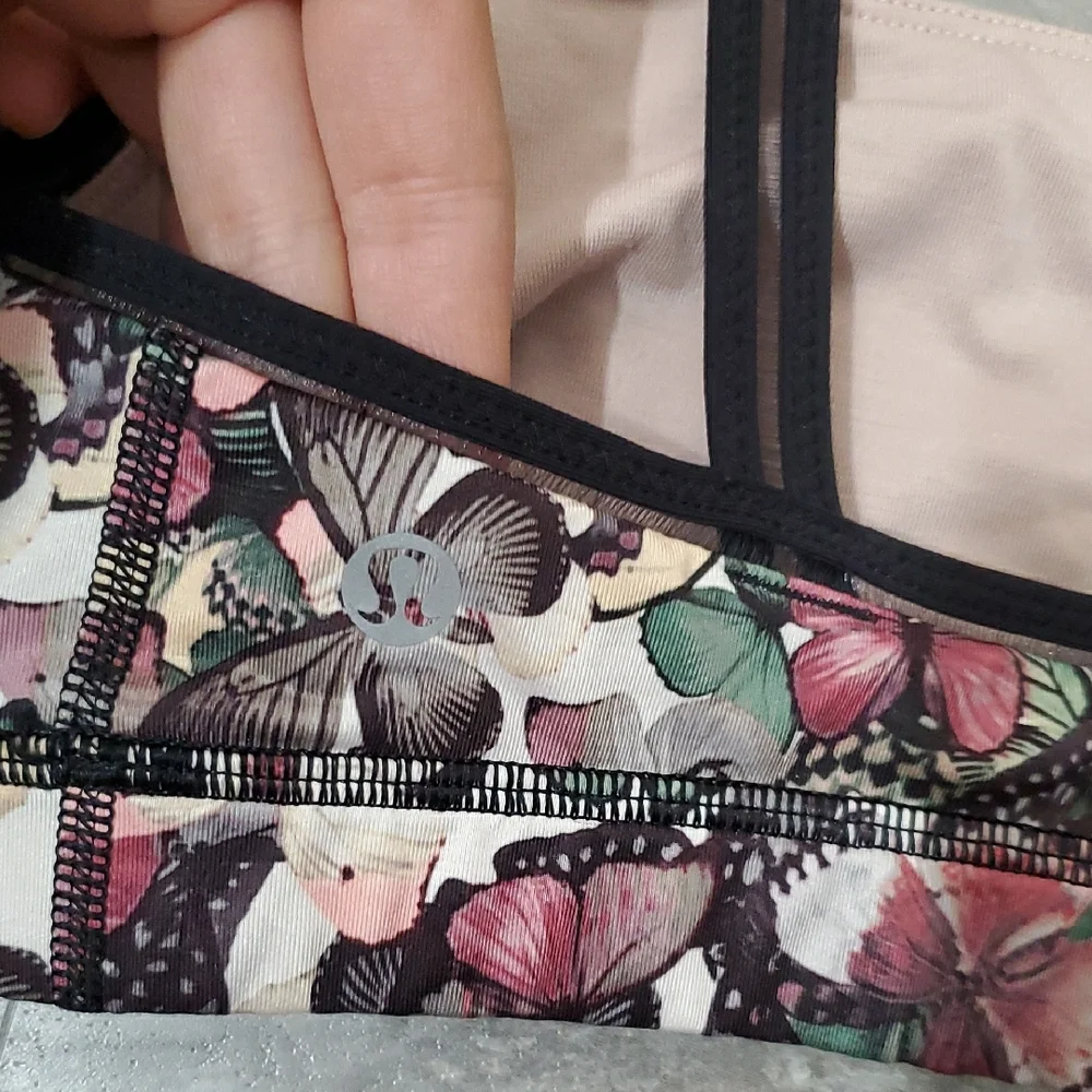 Lululemon Straight Up Bra So Fly Butterfly Angel Wing Multi/Black/Mink Berry. 6 - Picture 5 of 9